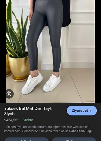 Mat Deri Yüksek Bel Kadın Tayt - Görsel 3