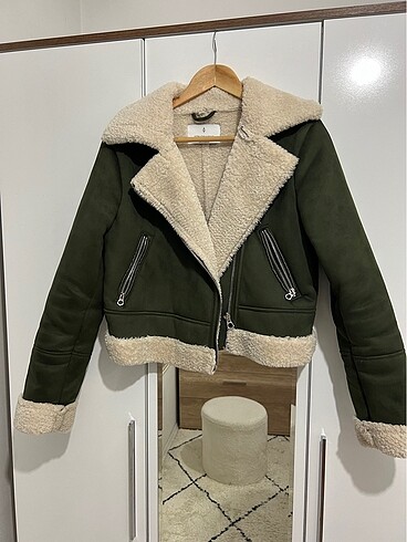 Stradivarius Süet Kürklü Kaban