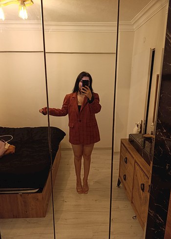 Kahverengi Kadın Blazer Ceket