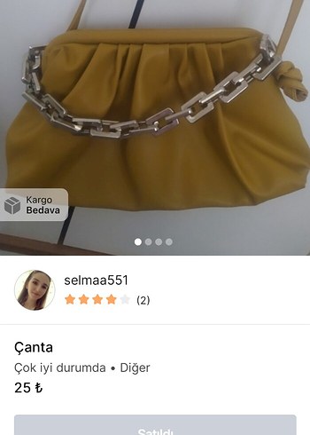 Sarı Zincir Detaylı Kadın Deri Çanta