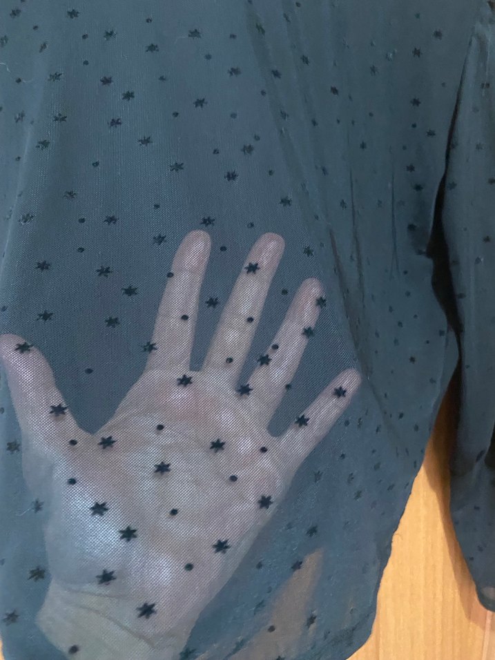 Siyah Uzun Kollu Tül Bluz - Görsel 2