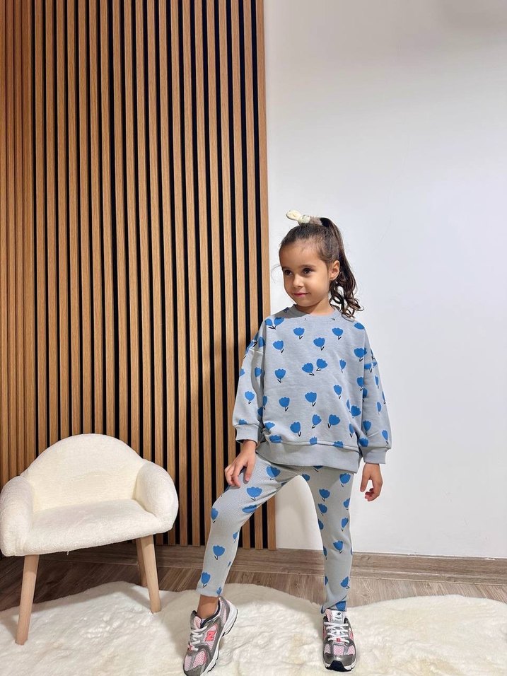 ZARA Çiçekli Kız Çocuk Takım - Görsel 3