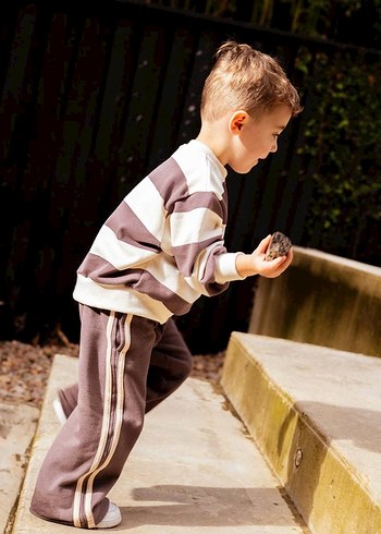 Laciel Paris Kahverengi Çizgili Bol Kesim Eşofman - Görsel 4