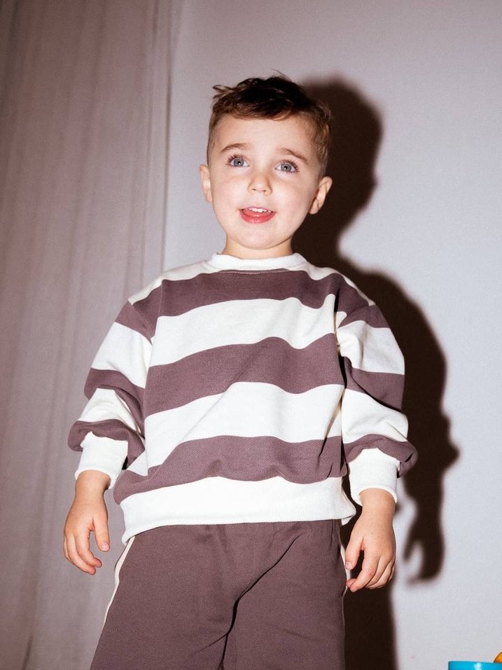 Laciel Paris Kahverengi Çizgili Bol Kesim Eşofman - Görsel 2