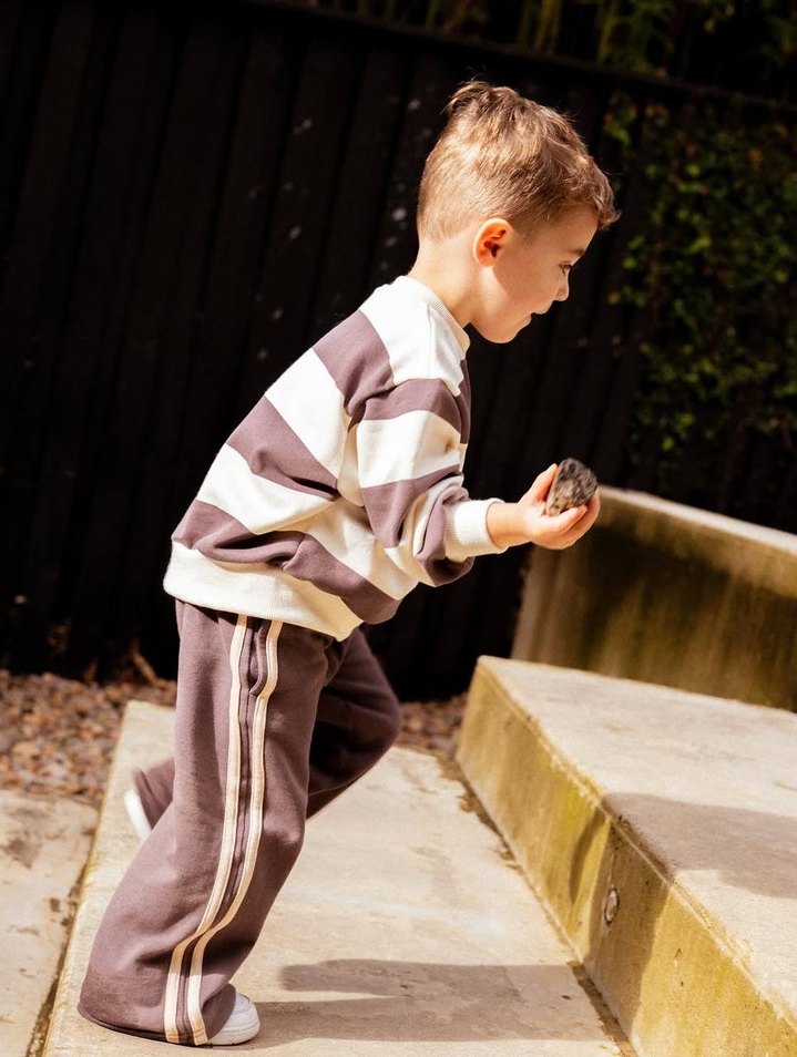 Laciel Paris Kahverengi Çizgili Bol Kesim Eşofman - Görsel 4