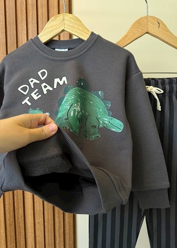 Gri Erkek Çocuk Oversize Eşofman Takımı - Görsel 4