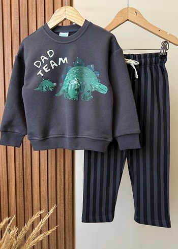 Gri Erkek Çocuk Oversize Eşofman Takımı - Görsel 3