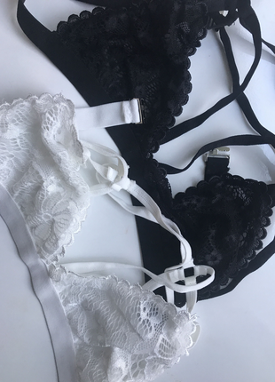 xl Beden siyah Renk Bralet siyah ve beyaz xl
