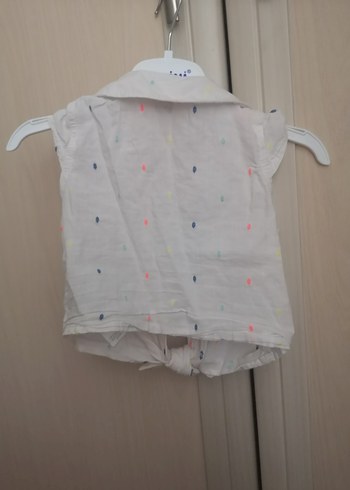 Kız Çocuk Beyaz Kolsuz Gömlek - Görsel 4