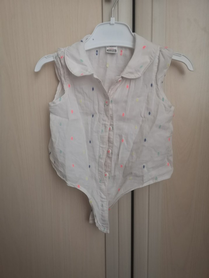 Kız Çocuk Beyaz Kolsuz Gömlek - Görsel 2