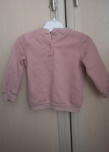 Kız Çocuk Düğmeli Pembe Sweatshirt - Görsel 2