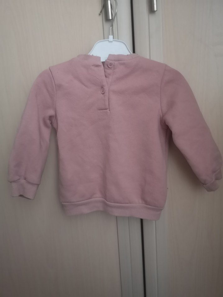 Kız Çocuk Düğmeli Pembe Sweatshirt - Görsel 2
