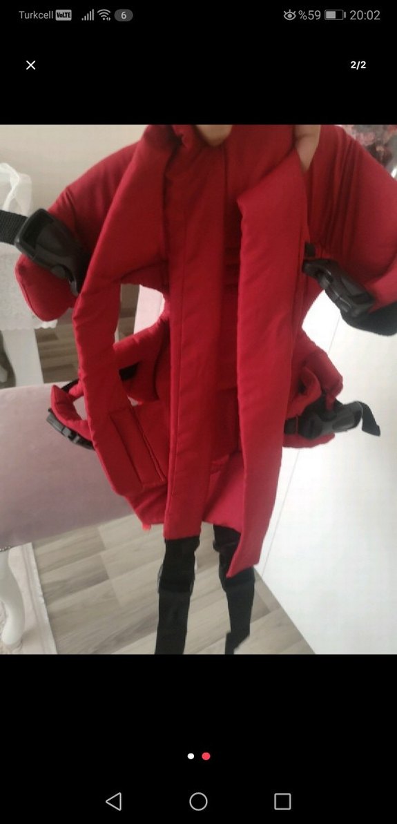 Koyu Kırmızı BabyCo Bebek kanguru - Görsel 2