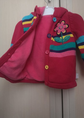 Çiçek Nakışlı Renkli Kiz Hırka mont - Görsel 2