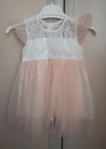 Nakışlı Tül Detaylı Kız Çocuk Elbise - Görsel 2