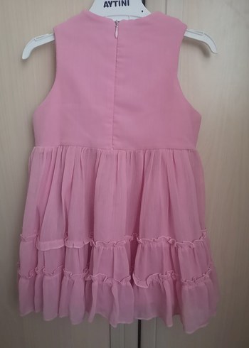 Kız Çocuk Pembe Fırfırlı Elbise - Görsel 3