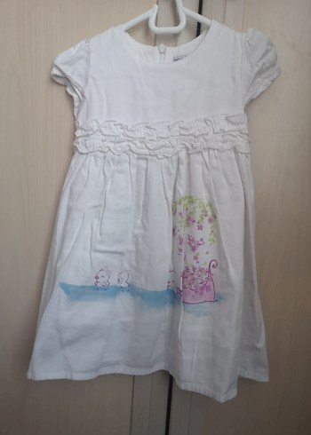 Kısa Kollu Pamuklu Kız Çocuk Elbise - Görsel 2