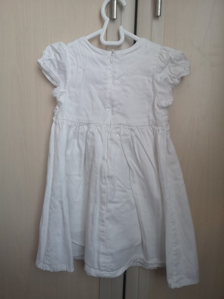 Kısa Kollu Pamuklu Kız Çocuk Elbise - Görsel 3