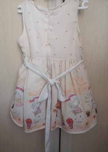 Kız Çocuk Payetli Baskılı Kolsuz Elbise - Görsel 2