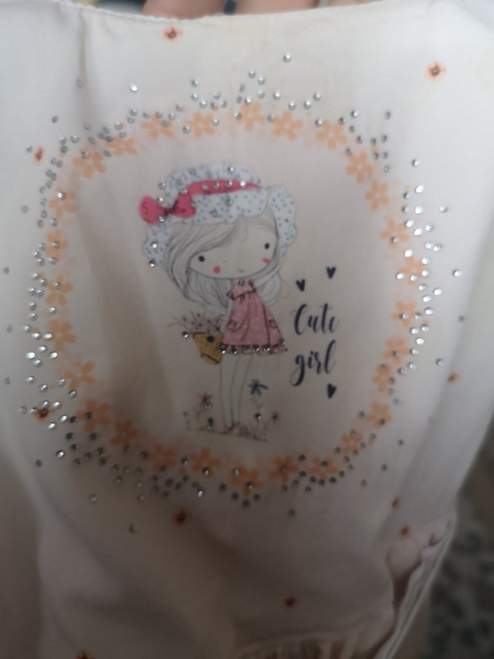 Kız Çocuk Payetli Baskılı Kolsuz Elbise - Görsel 3