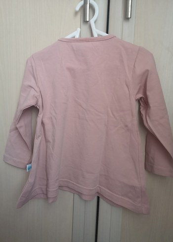 İkili takım Kız Çocuk Pembe Uzun Kollu Pamuklu Tişört - Görsel 3