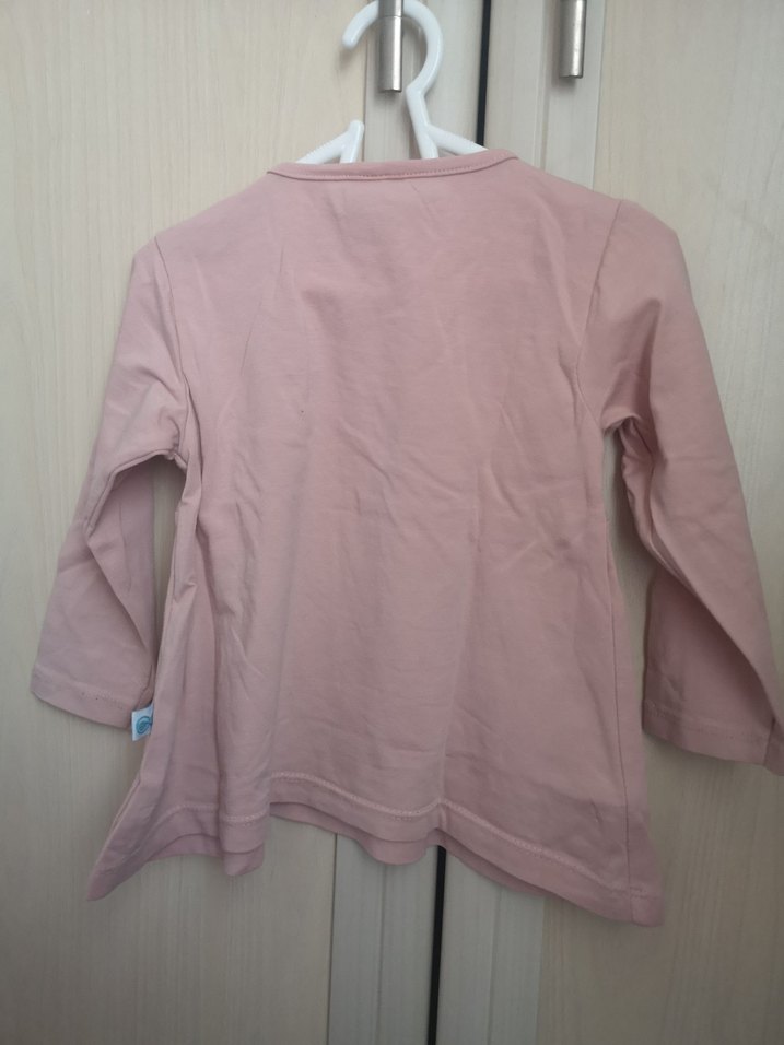 İkili takım Kız Çocuk Pembe Uzun Kollu Pamuklu Tişört - Görsel 3