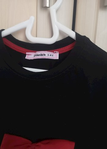 Kız Çocuk Siyah-Kırmızı Elbise - Görsel 4