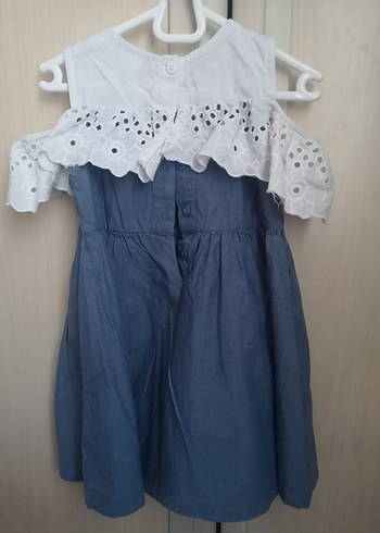 Kız Çocuk Nakışlı Fırfırlı Elbise - Görsel 3