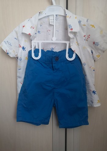 Bebek Erkek Kısa Kollu Baskılı Pamuklu Takım - Görsel 2