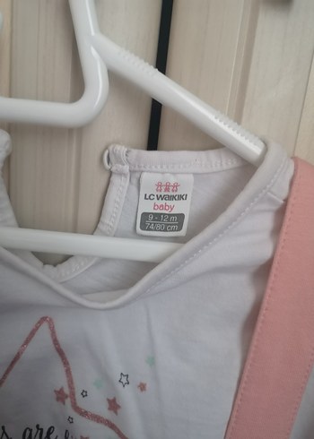 Düğmeli Pembe Askılı 9-12 ay  Fit Kız Elbise - Görsel 3