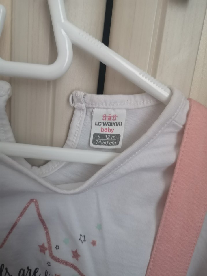 Düğmeli Pembe Askılı 9-12 ay  Fit Kız Elbise - Görsel 3