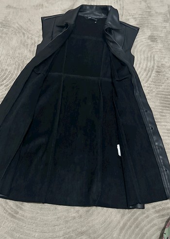 Düğmeli Siyah Deri Kadın düğmeli elbise - Görsel 2