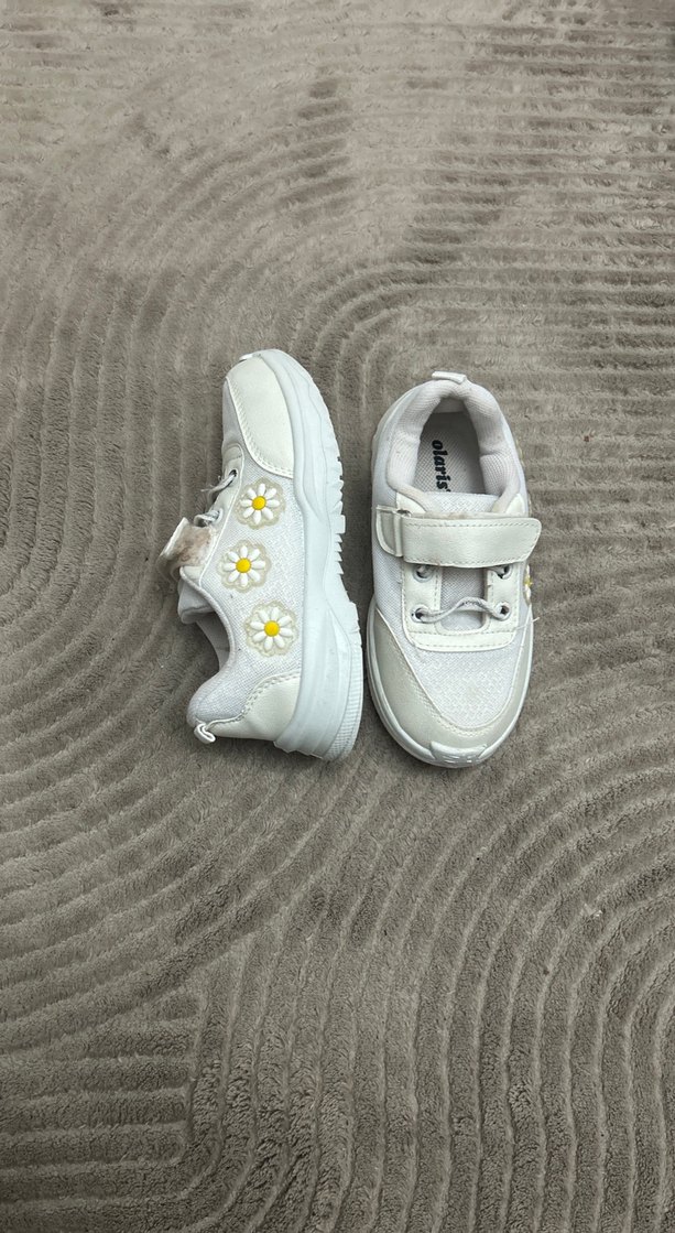 Kız Çocuk Beyaz Cırt Cırtlı Spor Ayakkabı - Görsel 2