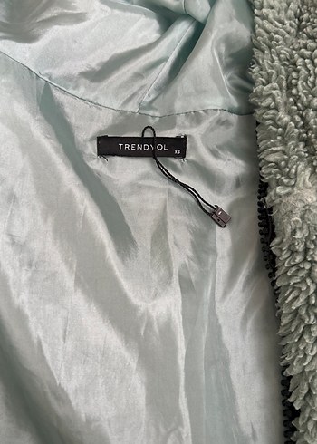 Gri Kadın Midi Boy Peluş Ceket - Görsel 3