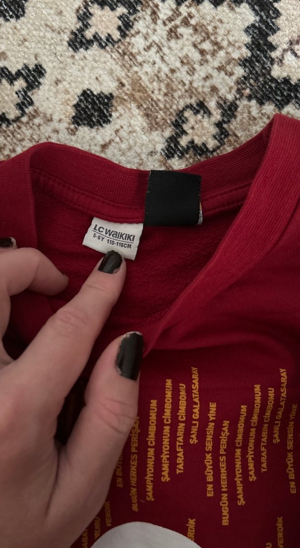 Kırmızı Galatasaray Baskılı Erkek Sweatshirt - Görsel 3