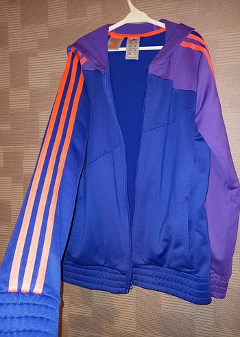 Mor Renkli Adidas Fermuarlı Spor Ceket - Görsel 4