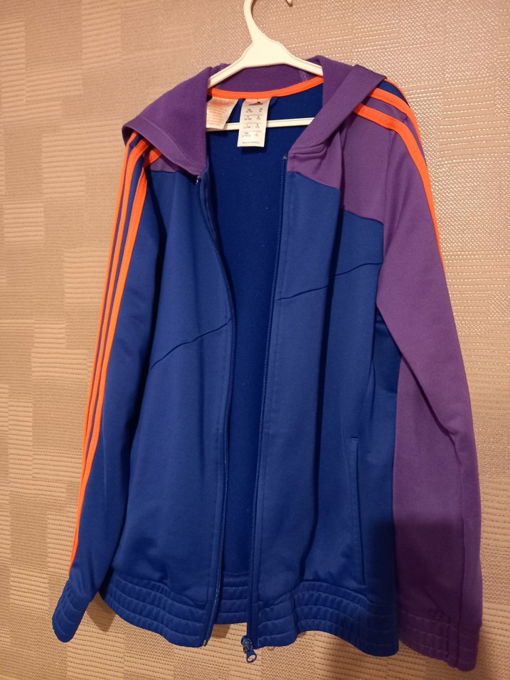 Mor Renkli Adidas Fermuarlı Spor Ceket - Görsel 2