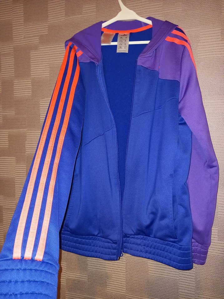 Mor Renkli Adidas Fermuarlı Spor Ceket - Görsel 4