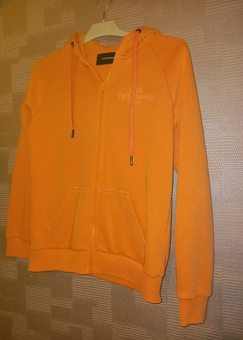 Turuncu Fermuarlı Kadın Sweatshirt - Görsel 2