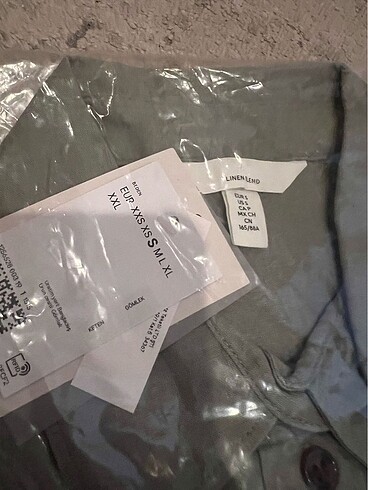 s Beden Keten karışımlı oversize gömlek