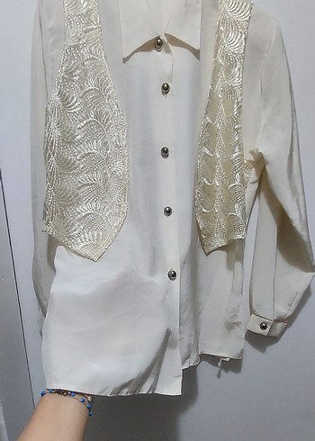 Nakış Detaylı saten Gömlek - Görsel 2