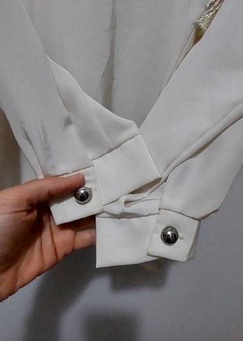 Nakış Detaylı saten Gömlek - Görsel 5