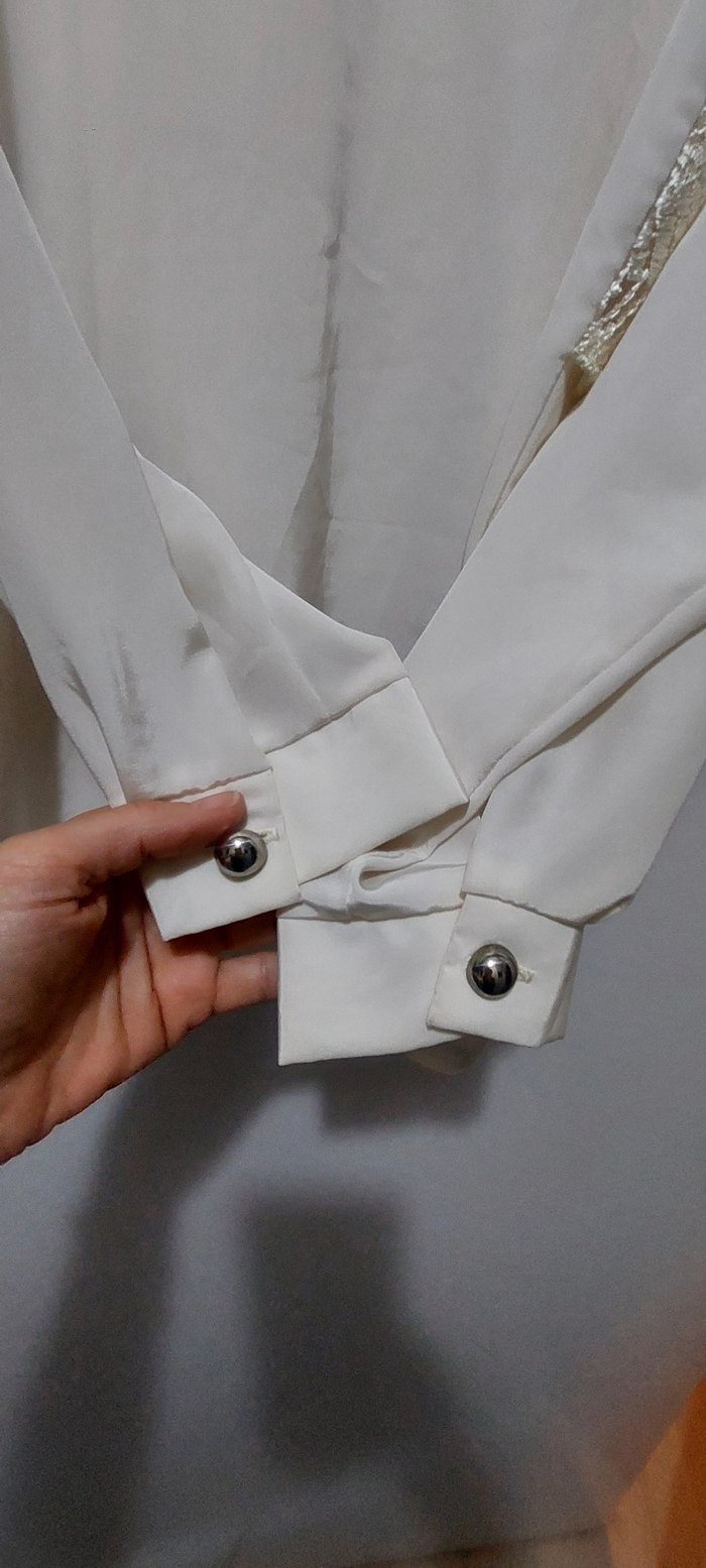 Nakış Detaylı saten Gömlek - Görsel 5