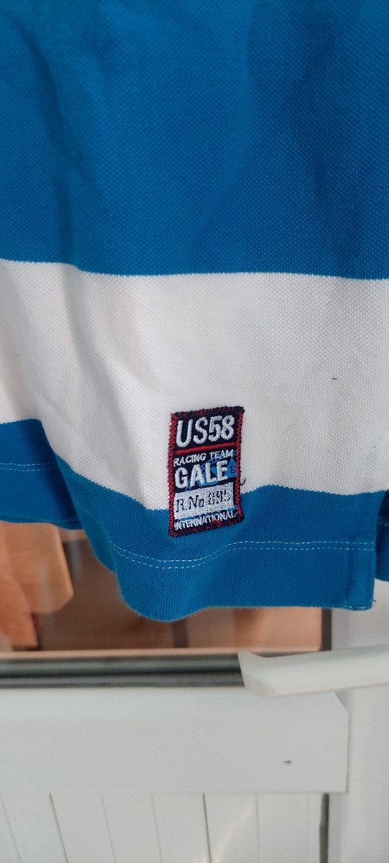 Mavi Beyaz Çizgili Kısa Kollu Polo Tişört - Görsel 4