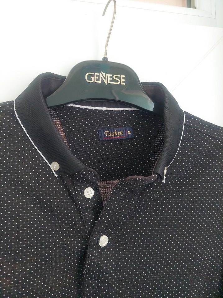 Erkek Siyah Kısa Kollu Pamuk Polo Tişört - Görsel 4