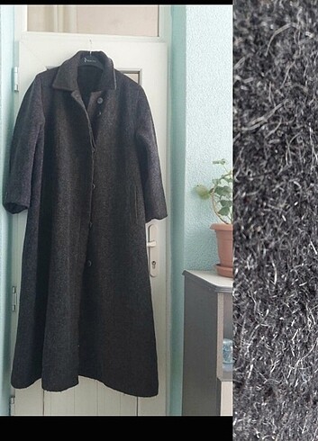 52 Beden siyah Renk Yün uzun palto