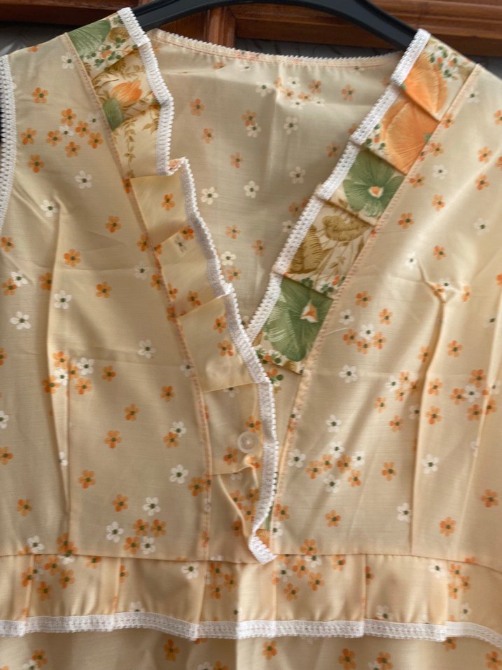 Krem  Baskılı Gecelik sabahlık takımı - Görsel 4