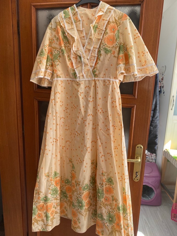 Krem  Baskılı Gecelik sabahlık takımı - Görsel 2