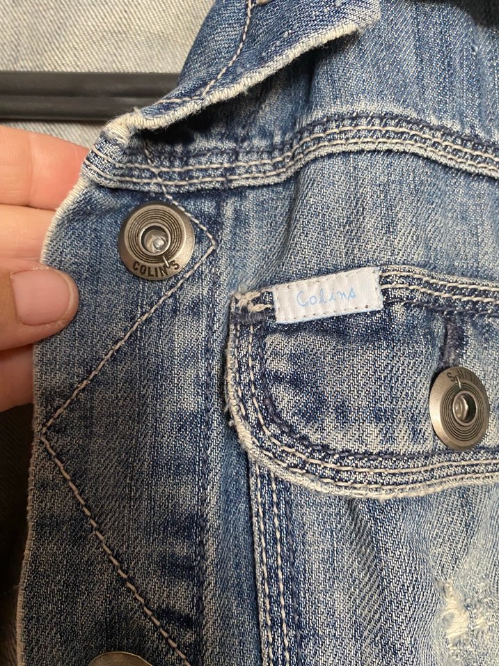 Düğmeli Mavi Kadın Denim mont - Görsel 3
