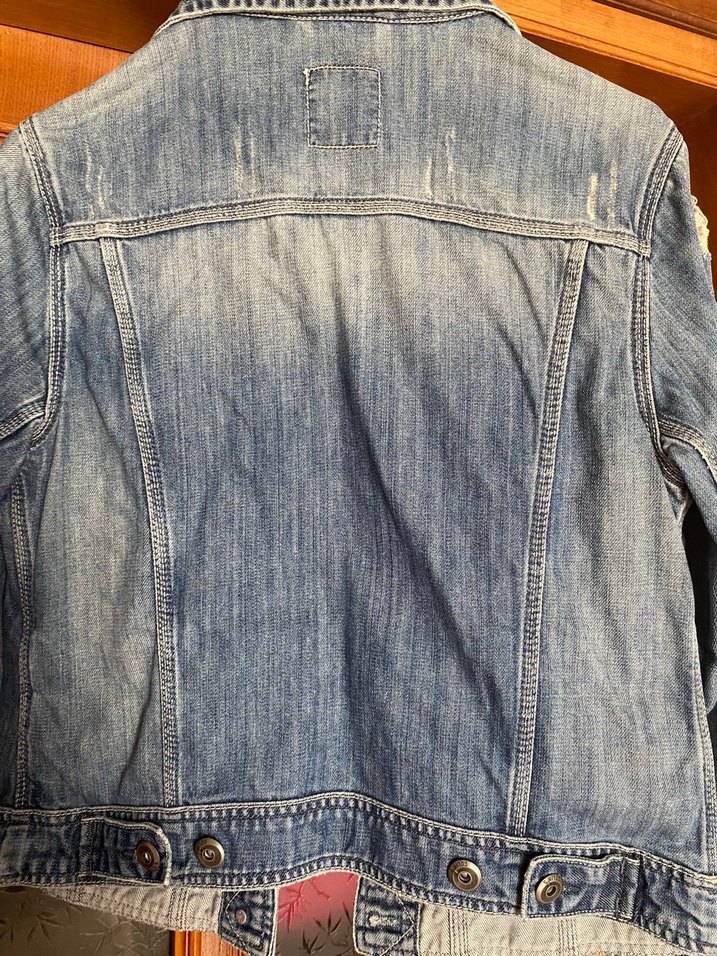 Düğmeli Mavi Kadın Denim mont - Görsel 4